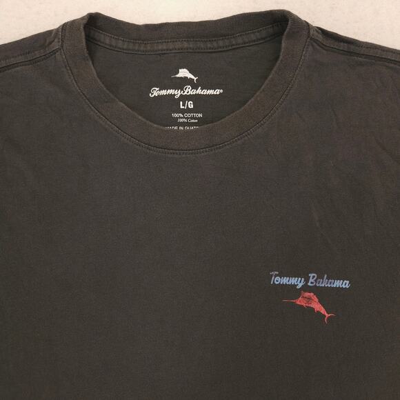 Tommy Bahama Crew Neck Short Sleeve Graphic T Shirt Mens Size Large L Gray - Picture 1 of 9